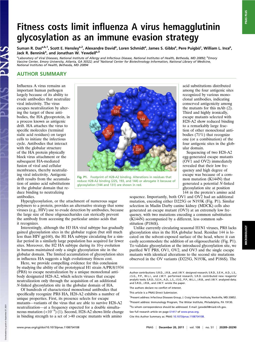 Fitness Costs Limit Influenza a Virus Hemagglutinin Glycosylation