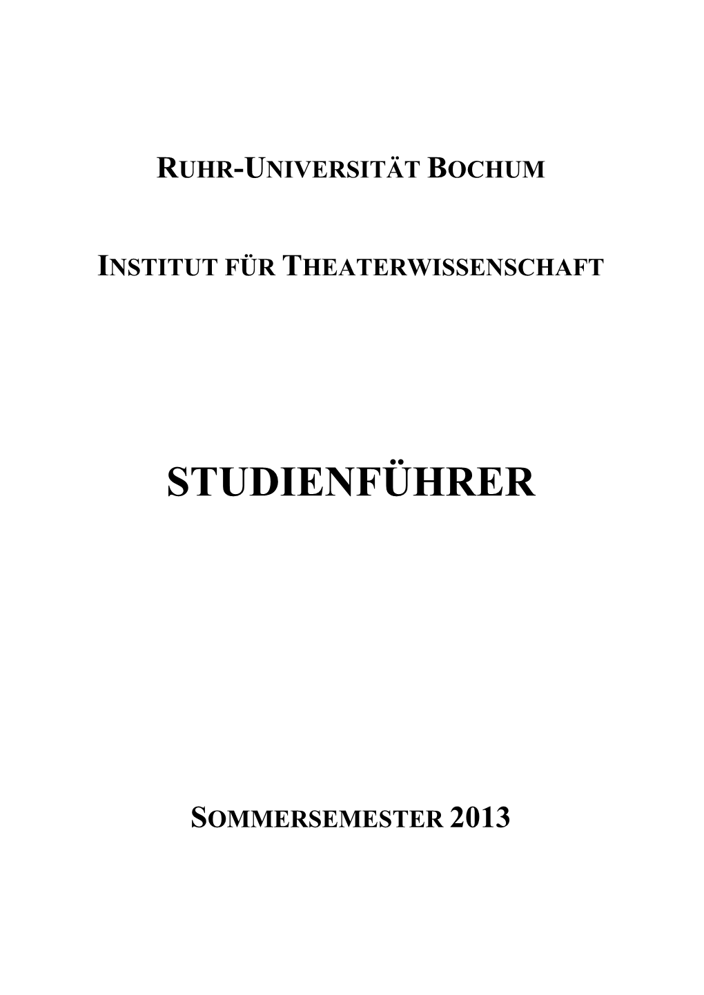 Sommersemester 2013