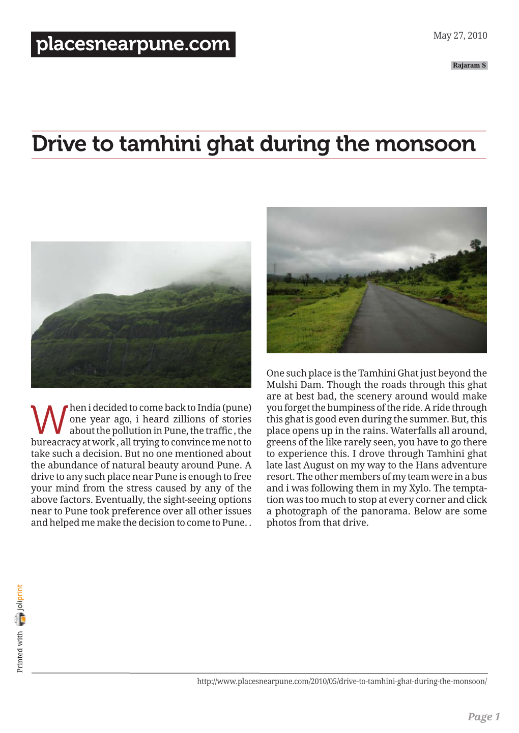 Drive to Tamhini Ghat During the Monsoon