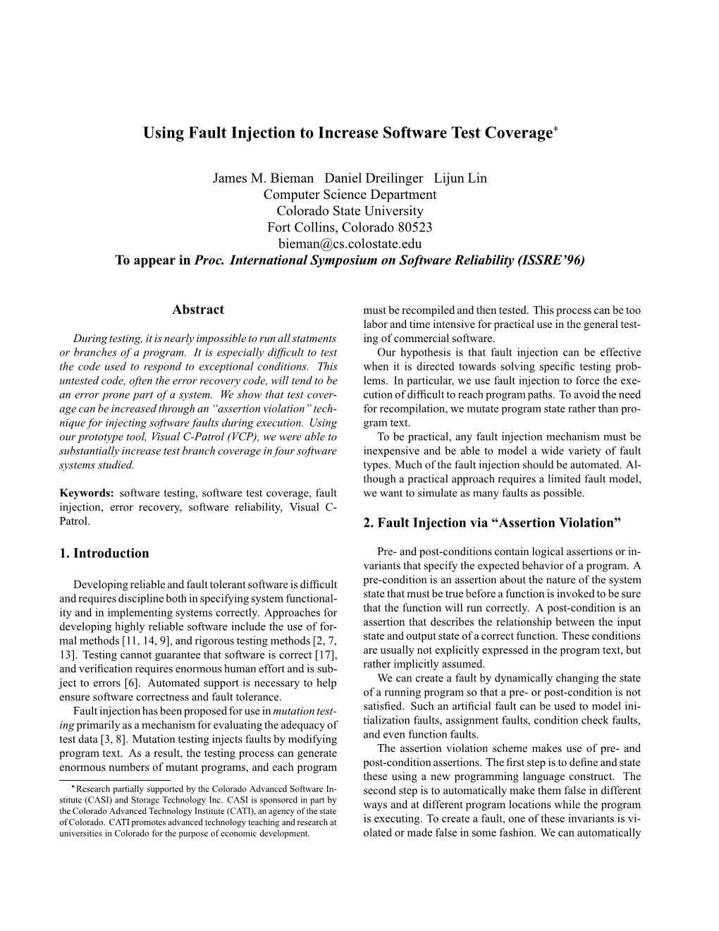 Using Fault Injection to Increase Software Test Coverage 