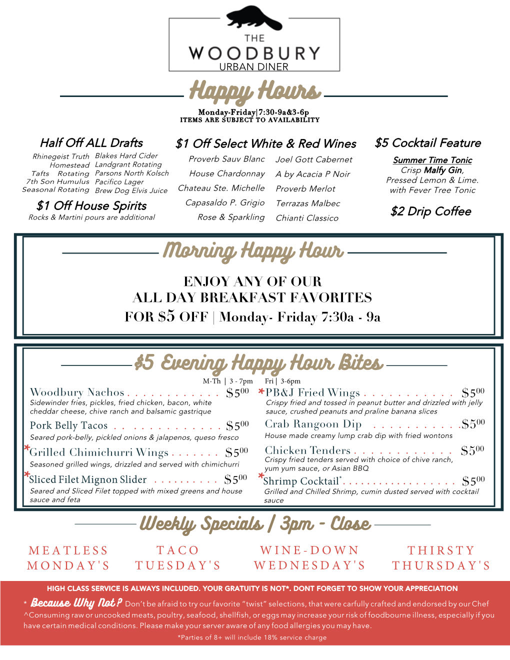 View Happy Hour & Prix Fixe Menu