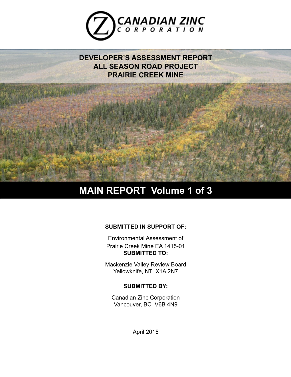 EA1415-01 Developer's Assessment Report