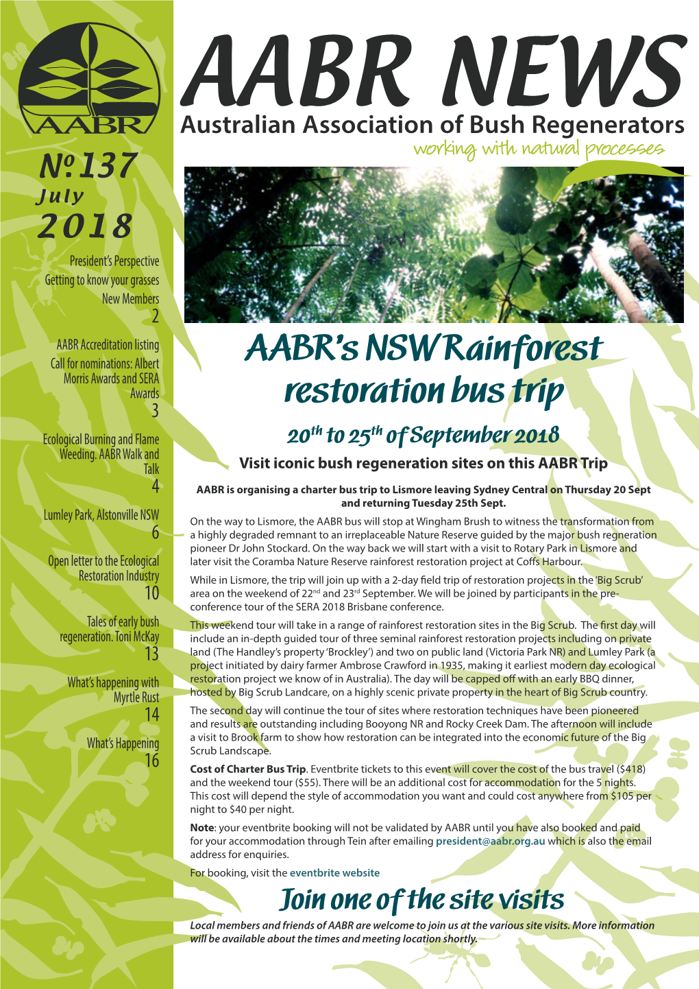 AABR's NSW Rainforest Restoration Bus Trip