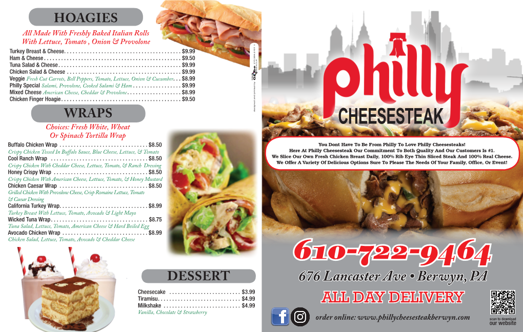 CHEESESTEAK Choices: Fresh White, Wheat Or Spinach Tortilla Wrap Buffalo Chicken Wrap