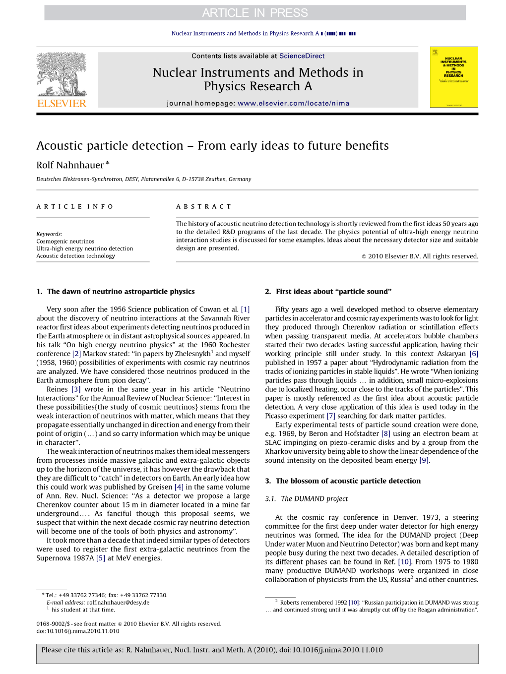 Acoustic Particle Detection – from Early Ideas to Future Beneﬁts