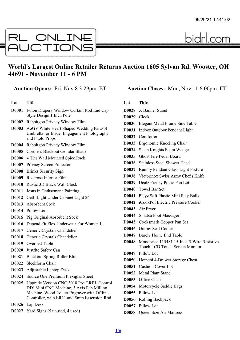 World's Largest Online Retailer Returns Auction 1605 Sylvan Rd