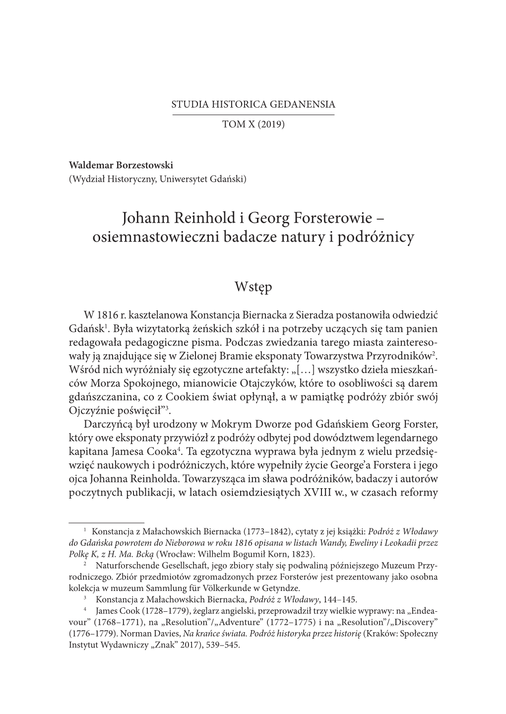 Johann Reinhold I Georg Forsterowie – Osiemnastowieczni Badacze Natury I Podróżnicy