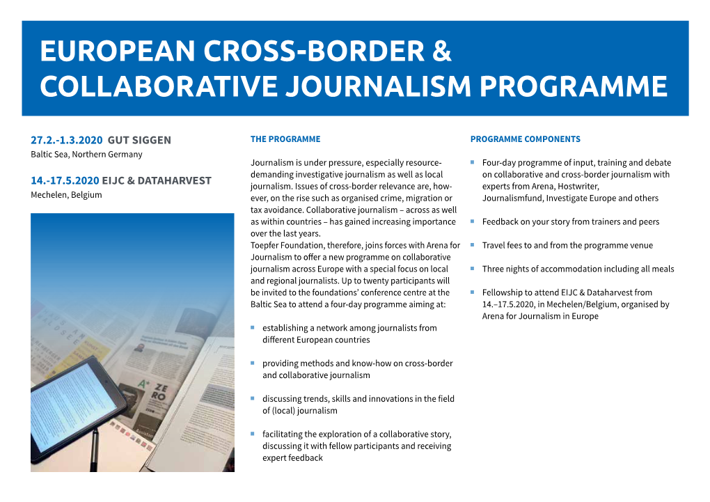 European Cross-Border & Collaborative Journalism Programme