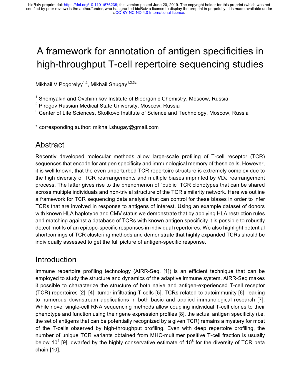 A Framework for Annotation of Antigen Specificities in High-Throughput T-Cell Repertoire Sequencing Studies