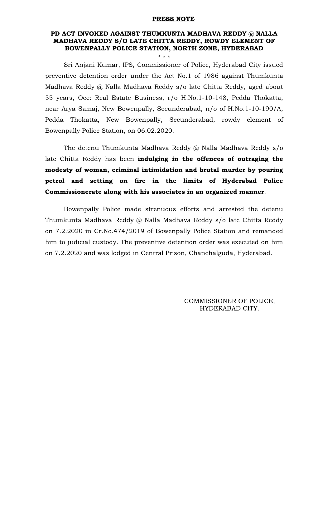 Press Note Pd Act Invoked Against