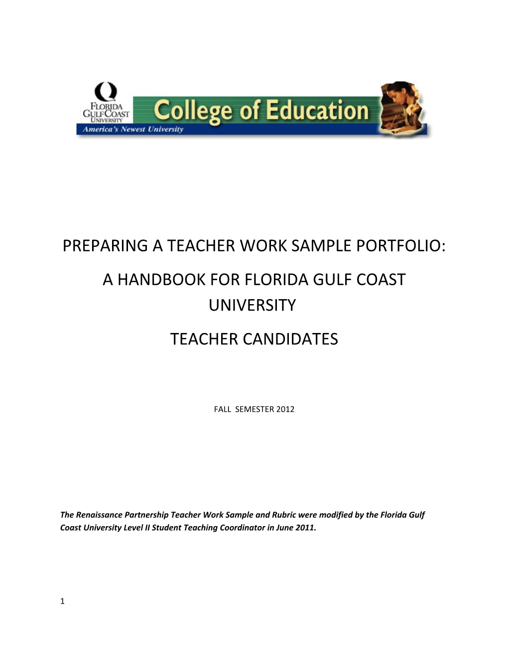 Preparing a Teacher Work Sample Portfolio