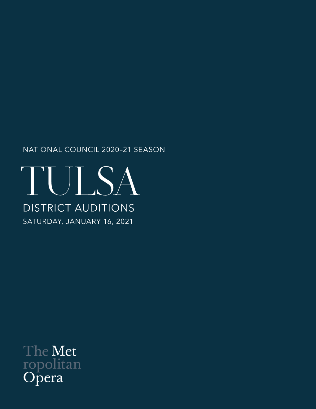 DISTRICT AUDITIONS SATURDAY, JANUARY 16, 2021 the 2020 National Council Finalists Photo: Fay Fox / Met Opera