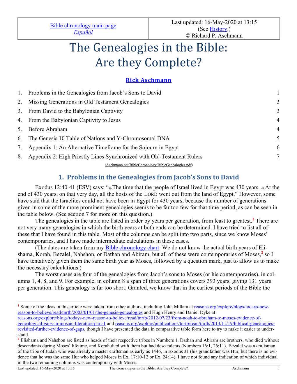 The Genealogies in the Bible: Are They Complete?