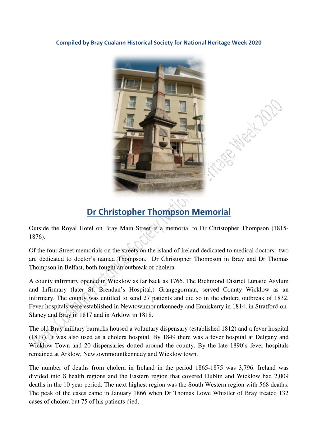 Dr Christopher Thompson Memorial