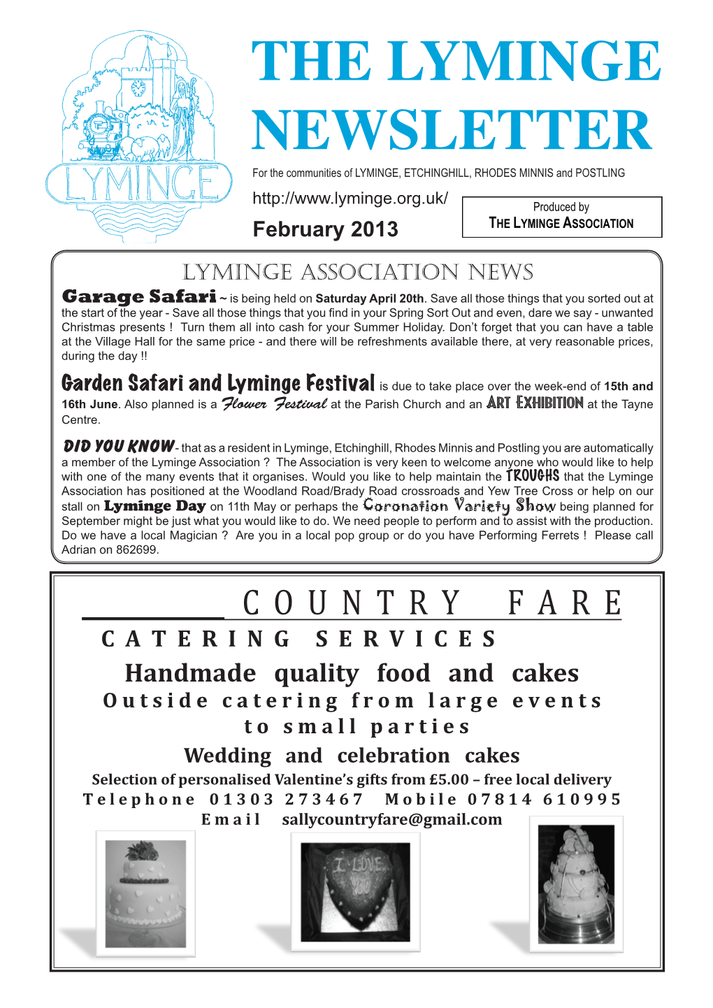 THE LYMINGE NEWSLETTER for the Communities of LYMINGE, ETCHINGHILL, RHODES MINNIS and POSTLING