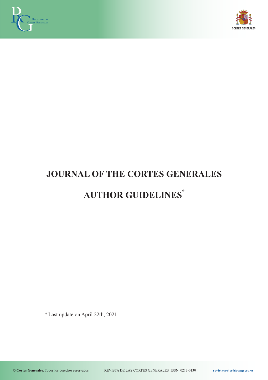 Journal of the Cortes Generales Author