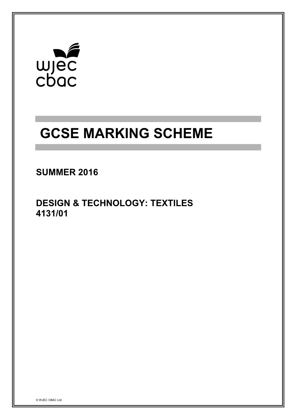 Gcse Marking Scheme