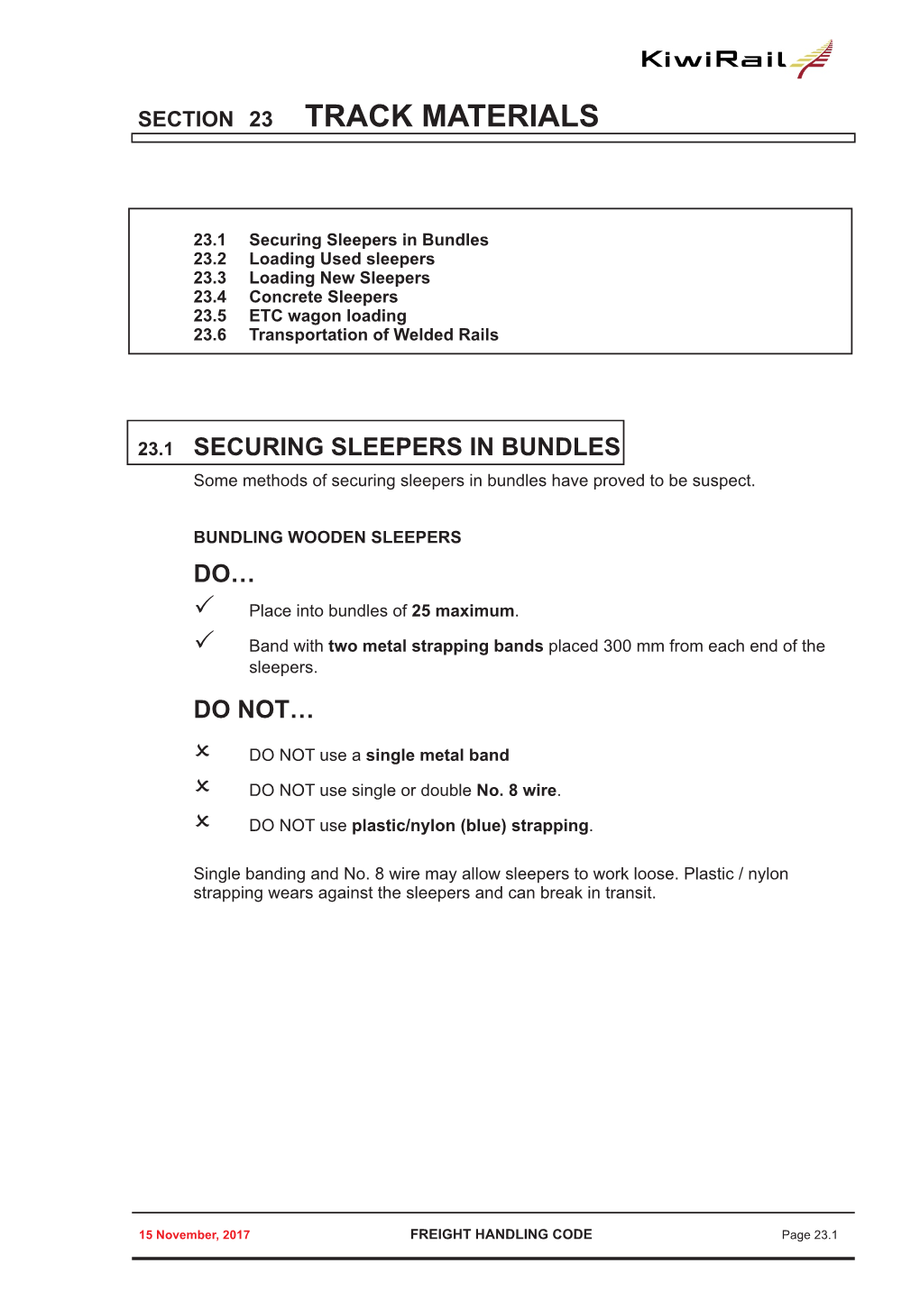 Section 23: Track Materials