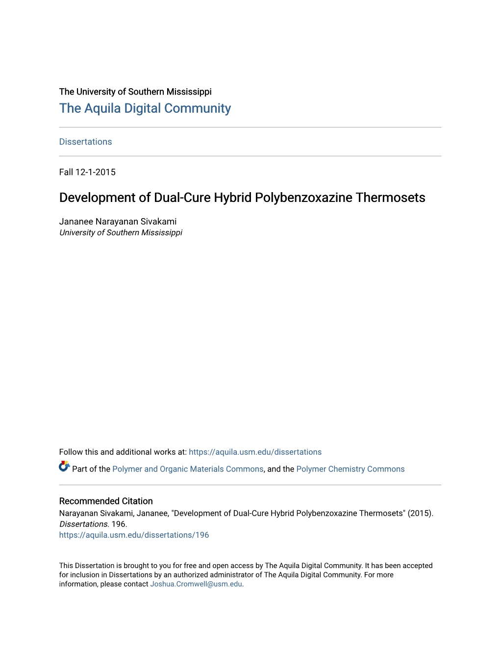 Development of Dual-Cure Hybrid Polybenzoxazine Thermosets