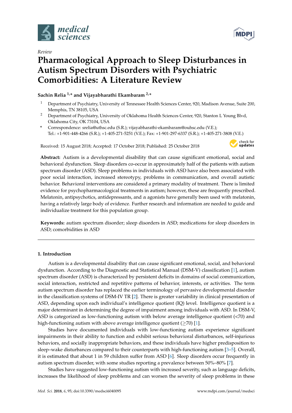 Pharmacological Approach to Sleep Disturbances in Autism Spectrum Disorders with Psychiatric Comorbidities: a Literature Review