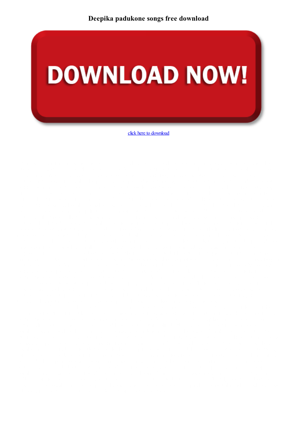 Deepika Padukone Songs Free Download