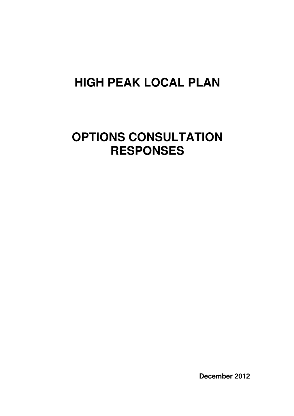 Options Consultation Responses