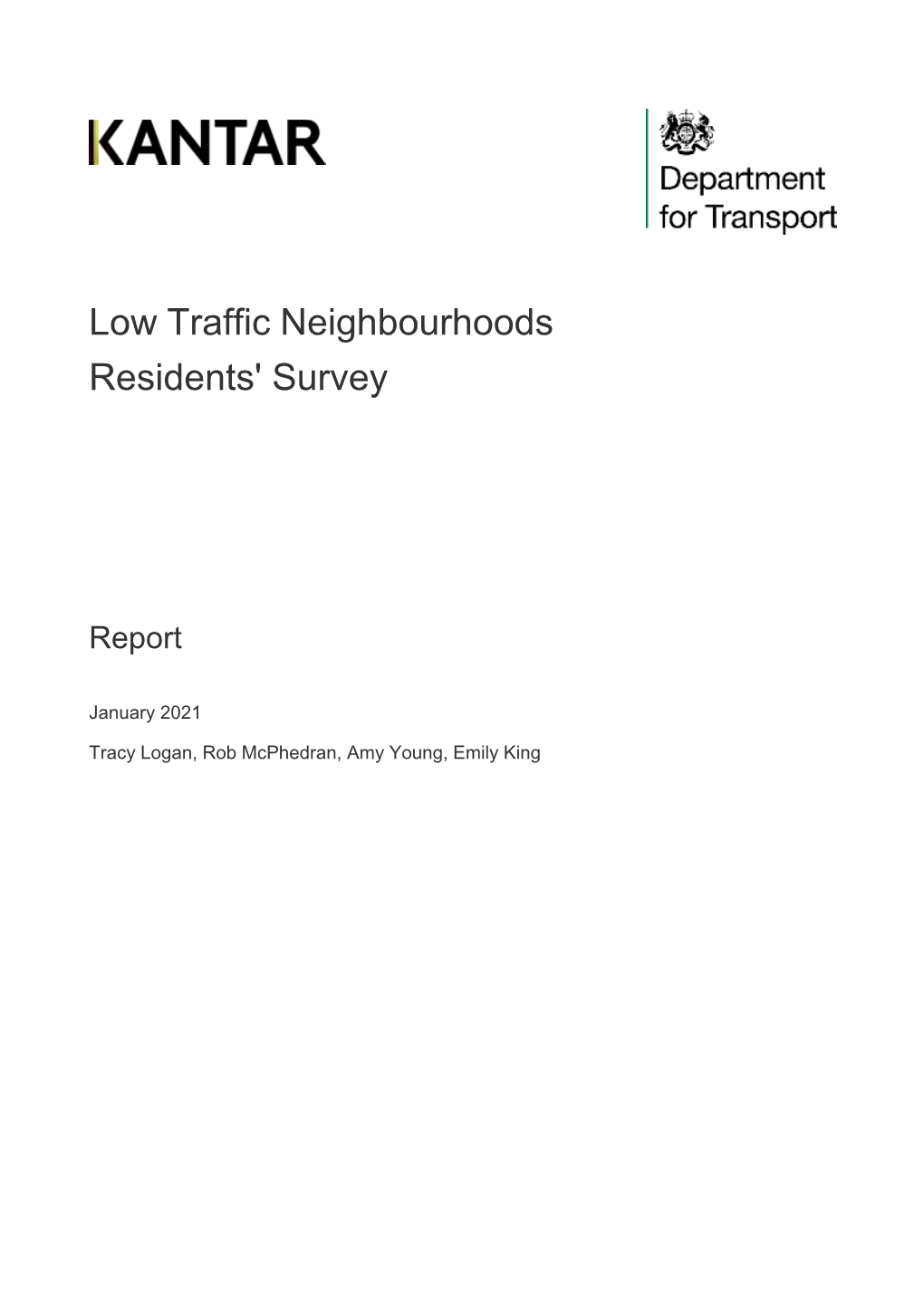 Low Traffic Neighbourhoods Residents Survey