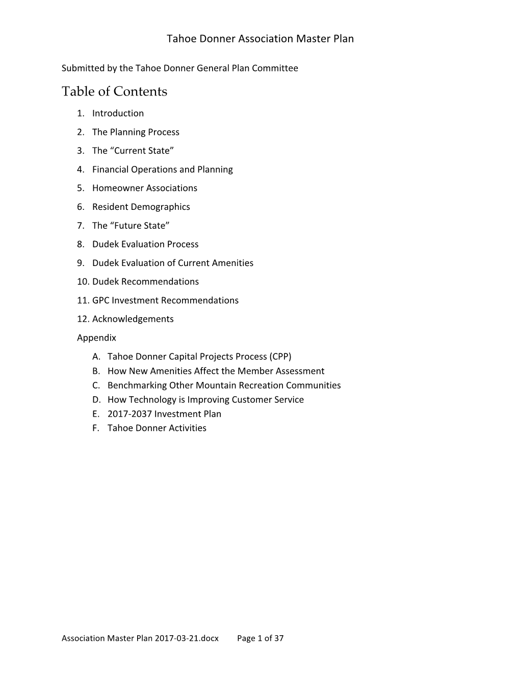 Table of Contents 1