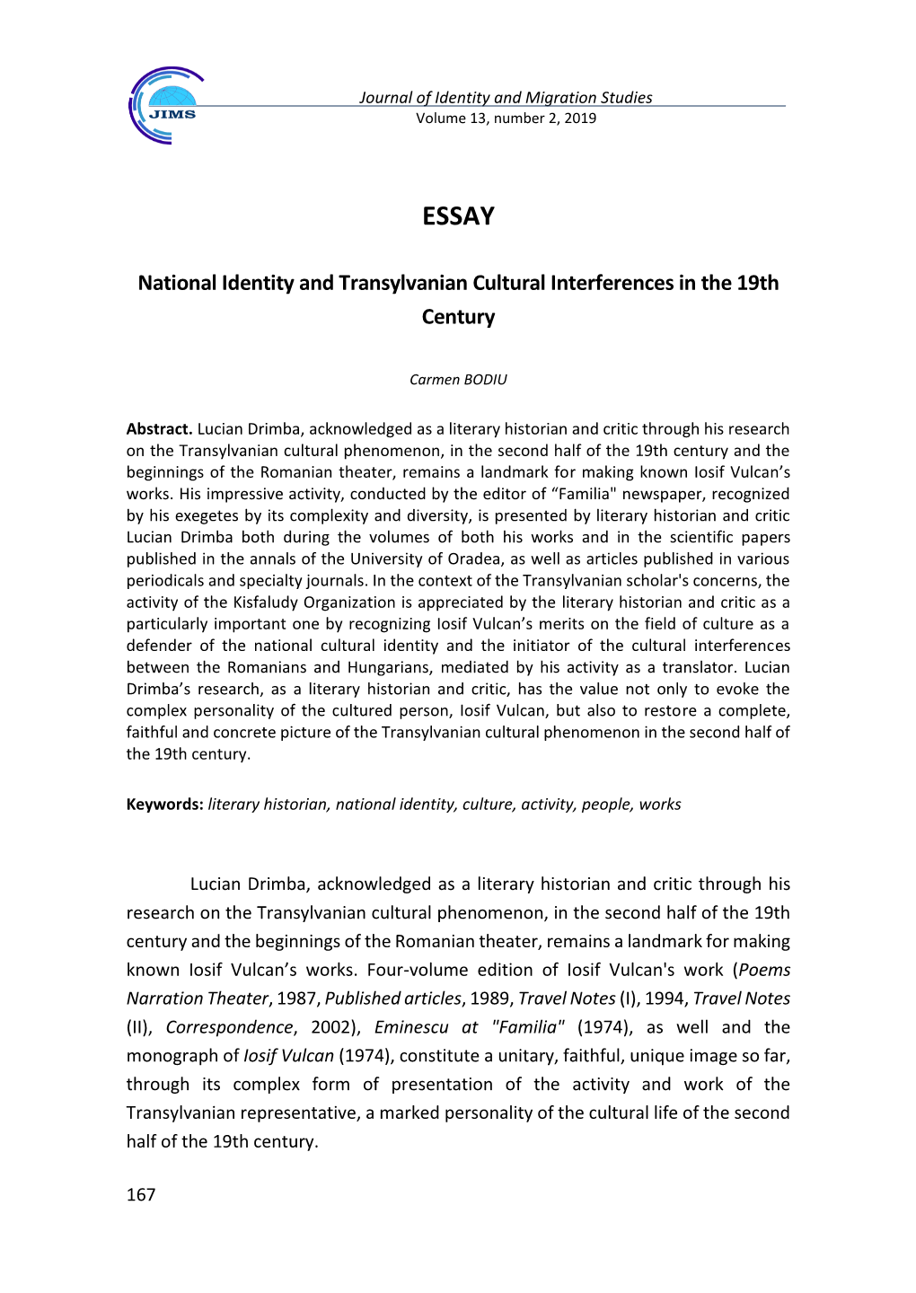 National Identity and Transylvanian Cultural Interferences in the 19Th Century