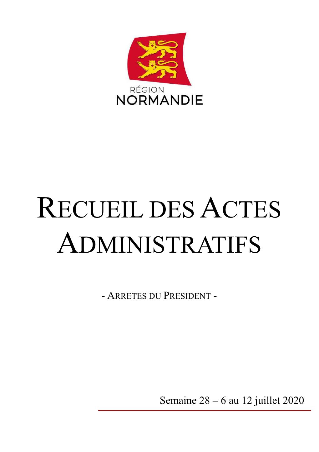 Recueil Des Actes Administratifs