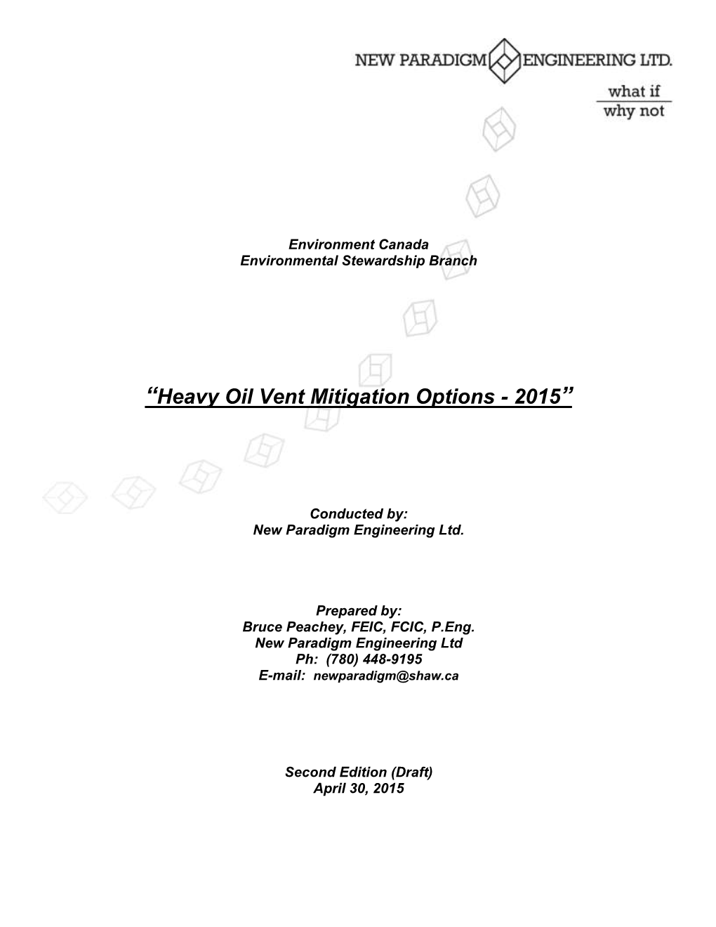 Heavy Oil Vent Mitigation Options - 2015”