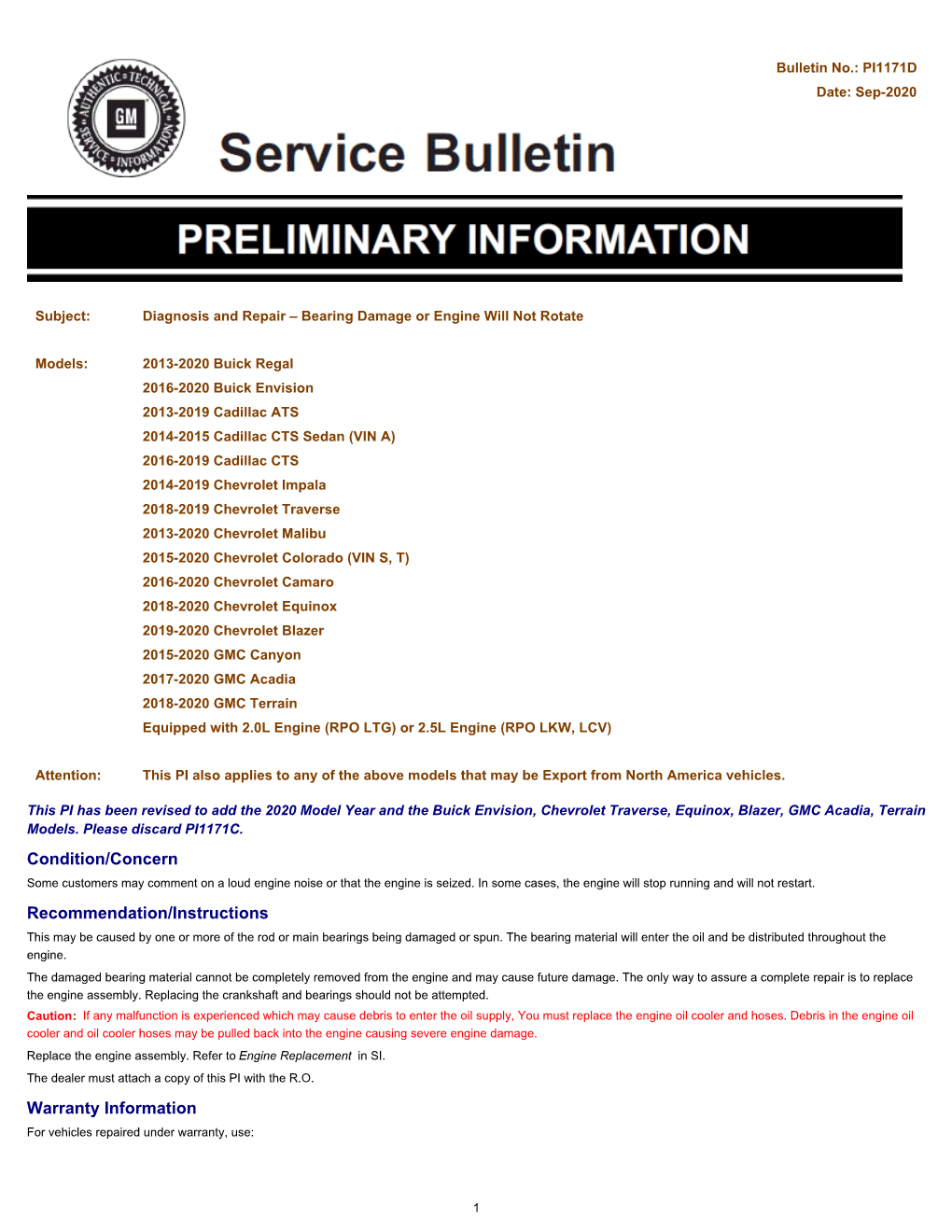 Bulletin No.: PI1171D Date: Sep-2020