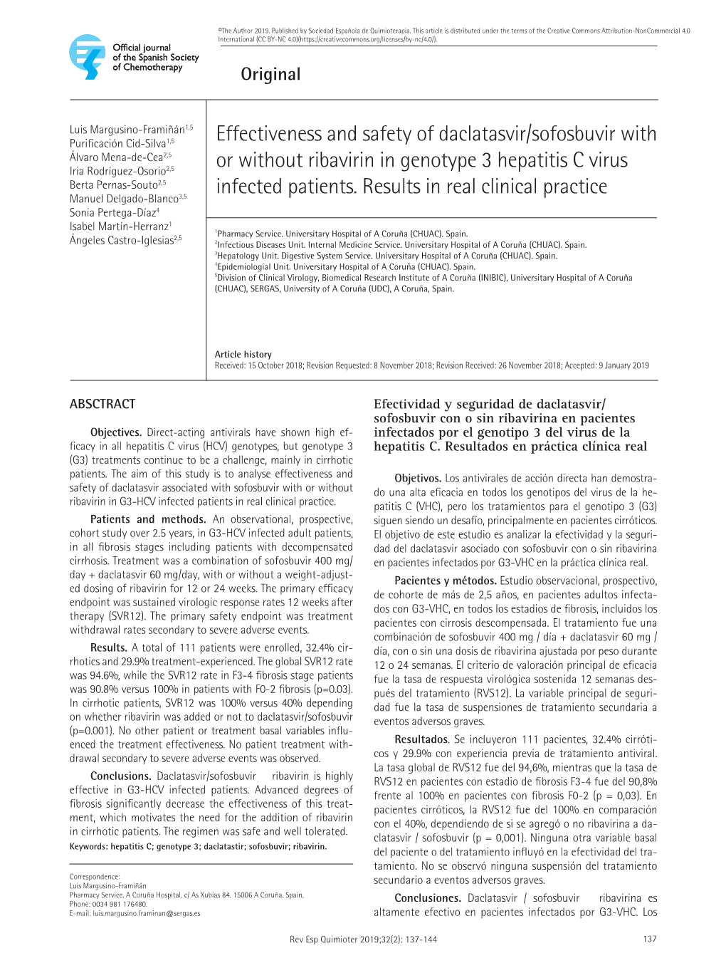 Effectiveness and Safety of Daclatasvir/Sofosbuvir with Or Without Ribavirin in Genotype 3 Hepatitis C Virus Infected Patients