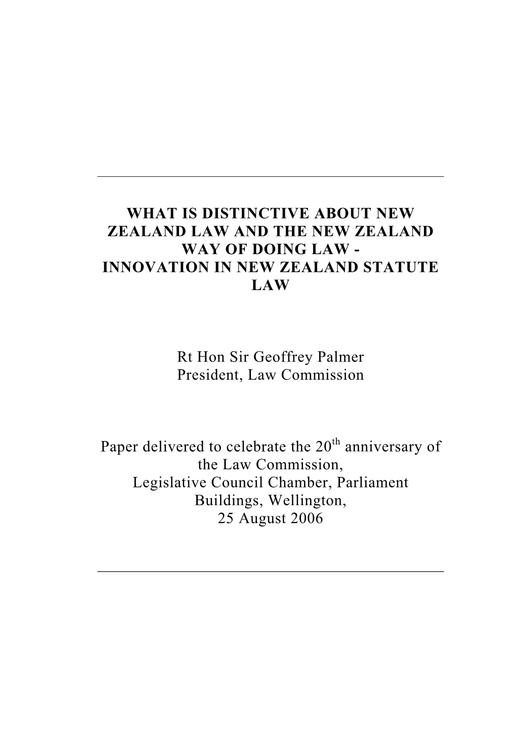 Innovation in New Zealand Statute Law