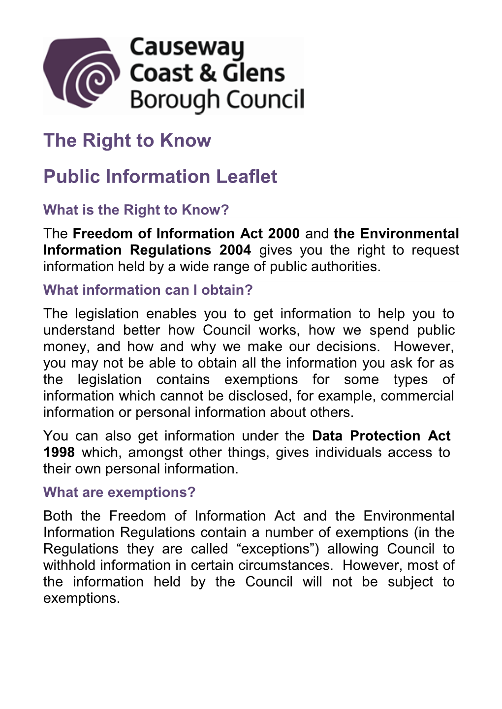 Your Right to Know