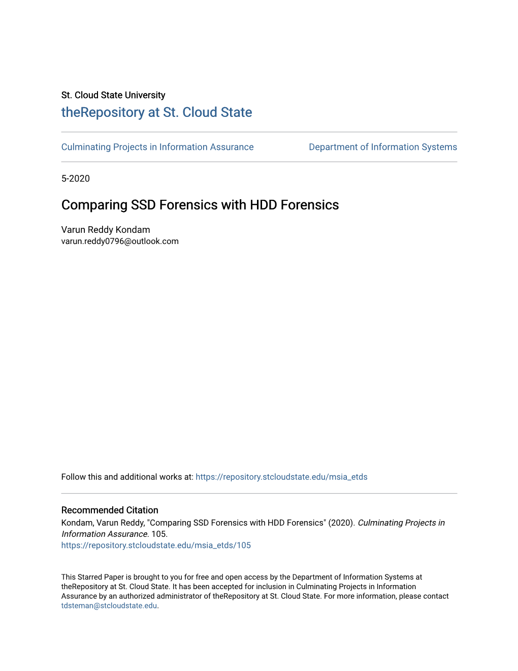 Comparing SSD Forensics with HDD Forensics