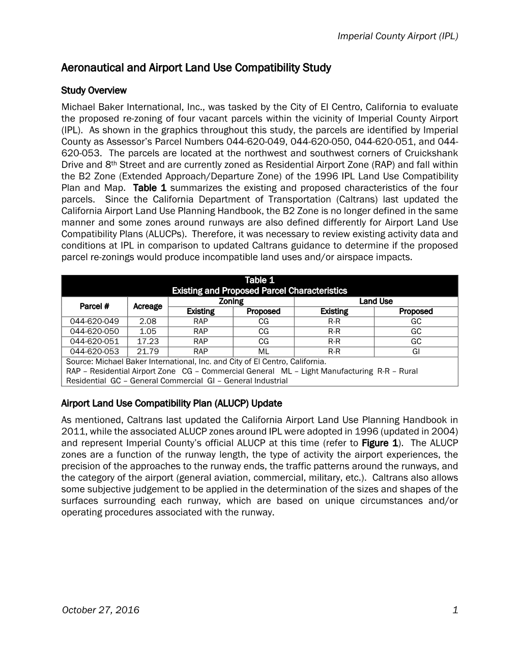 Aeronautical and Airport Land Use Compatibility Study