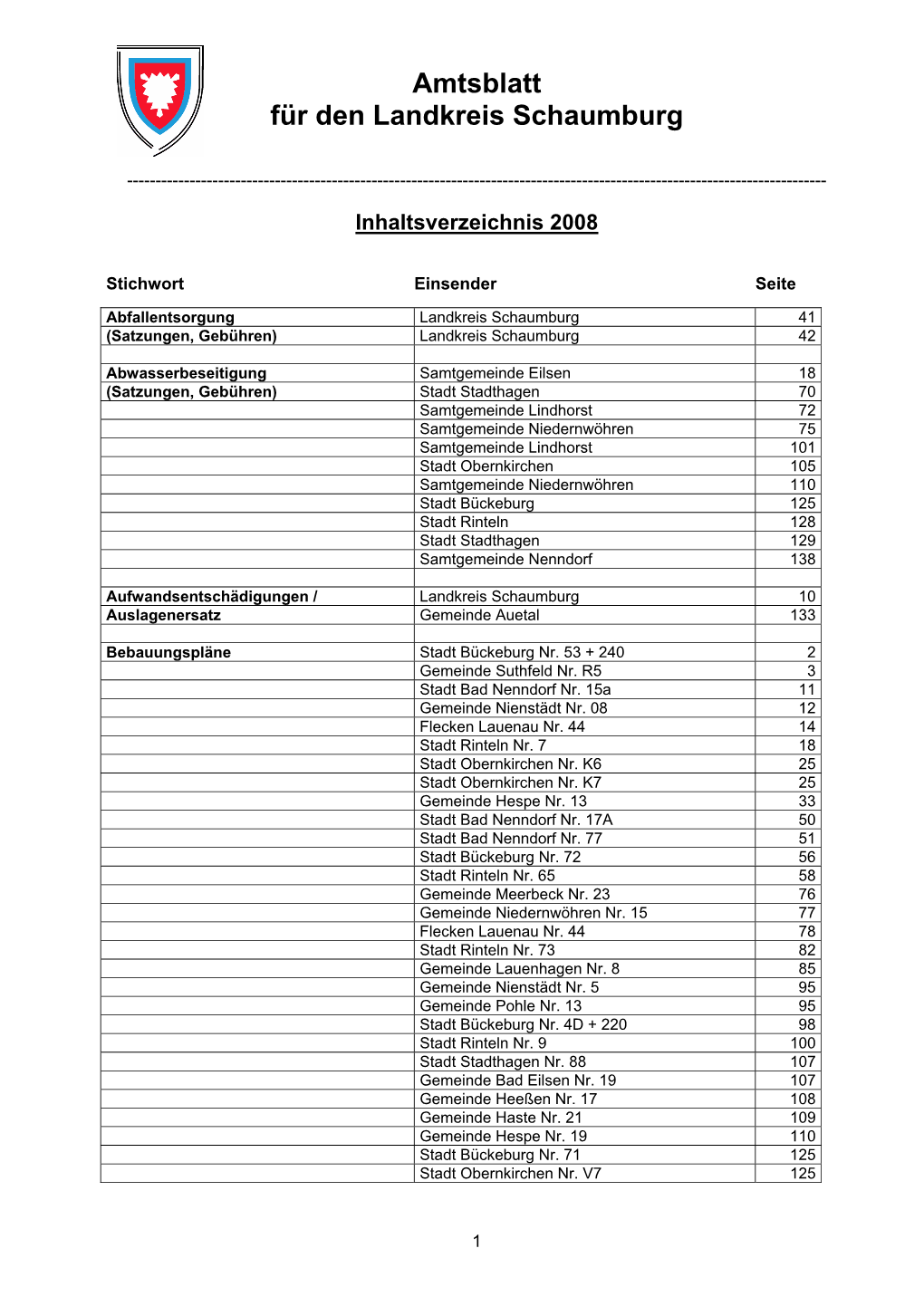 Amtsblatt 2008