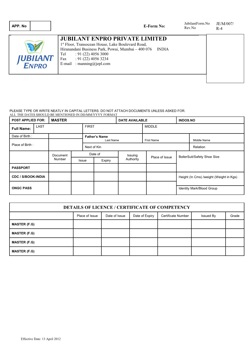 All the Dates Should Be Mentioned in Dd/Mm/Yyyy Format