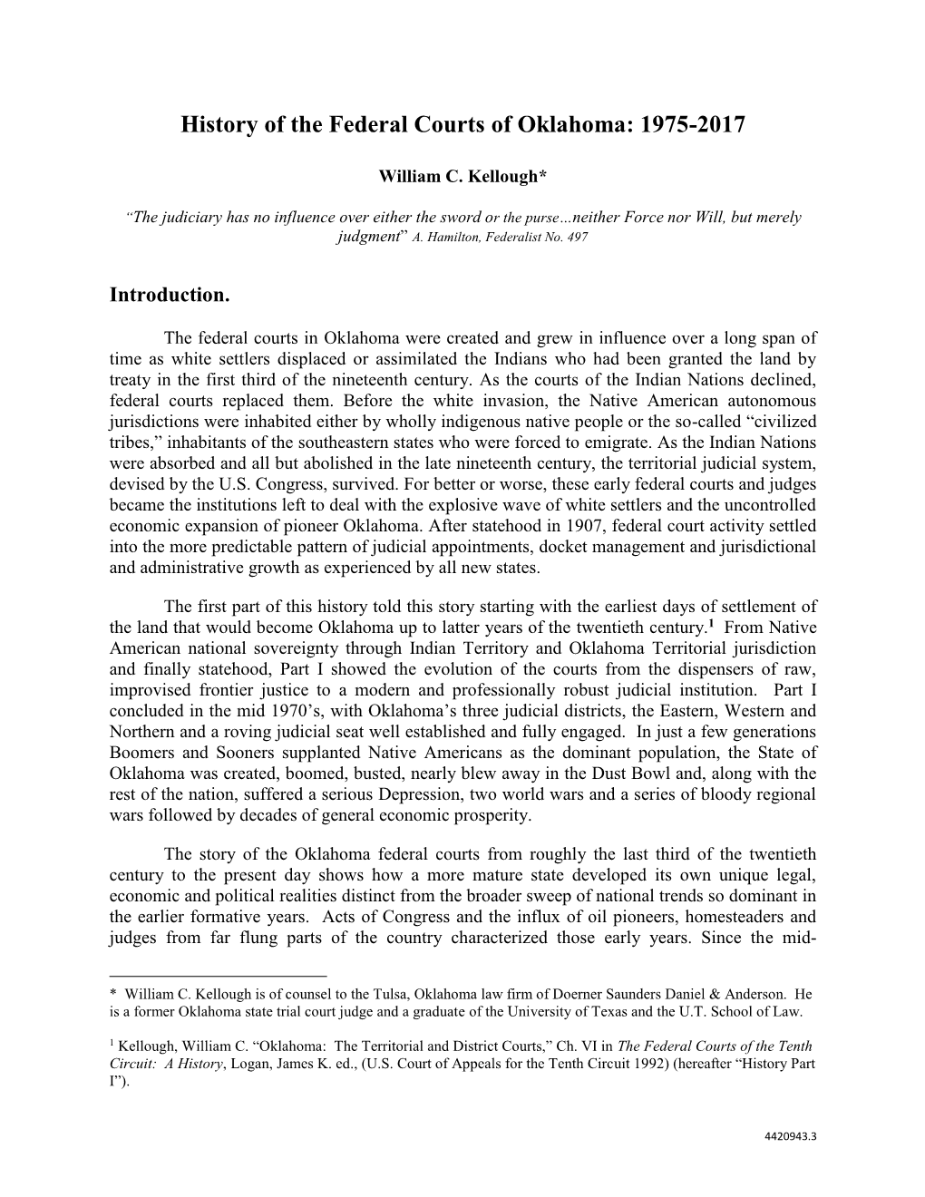 History of the Federal Courts of Oklahoma: 1975-2017