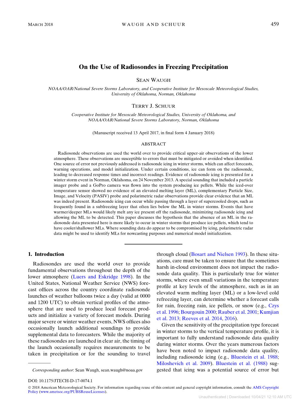 On the Use of Radiosondes in Freezing Precipitation