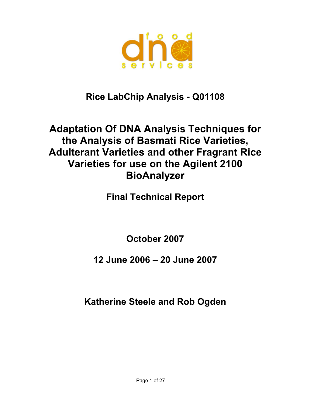 Final Report V1.2 Q01108 12 NOV 07