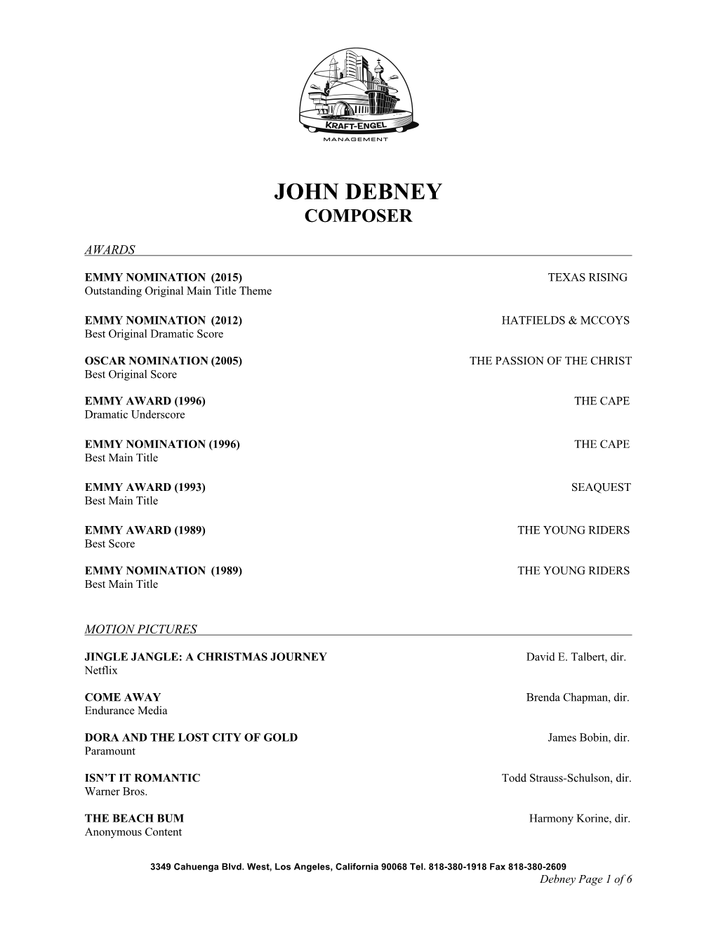 John Debney Composer