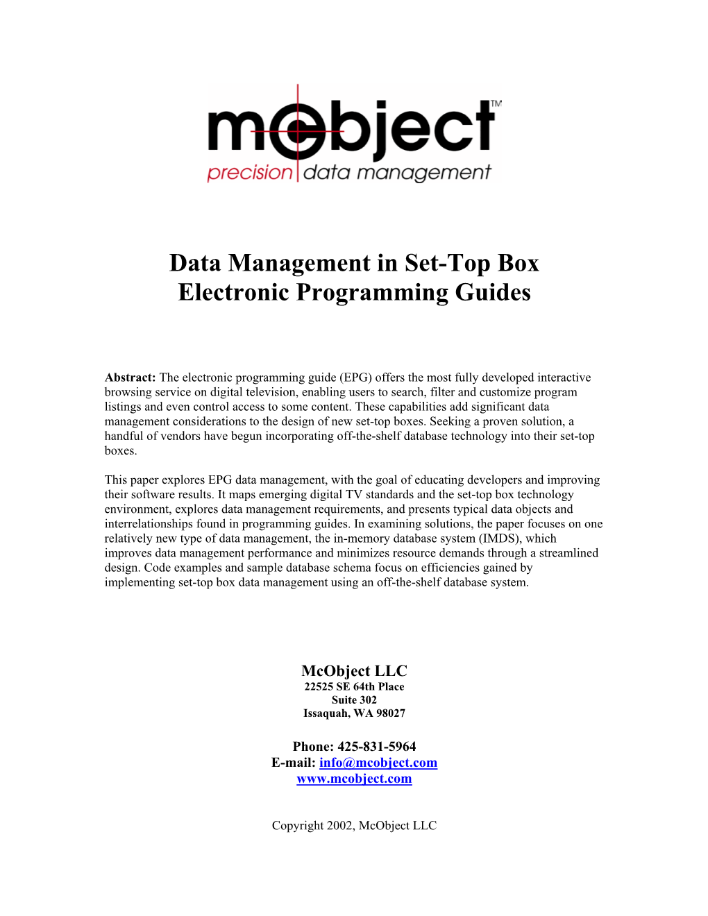 Data Management in Set-Top Box Electronic Programming Guides