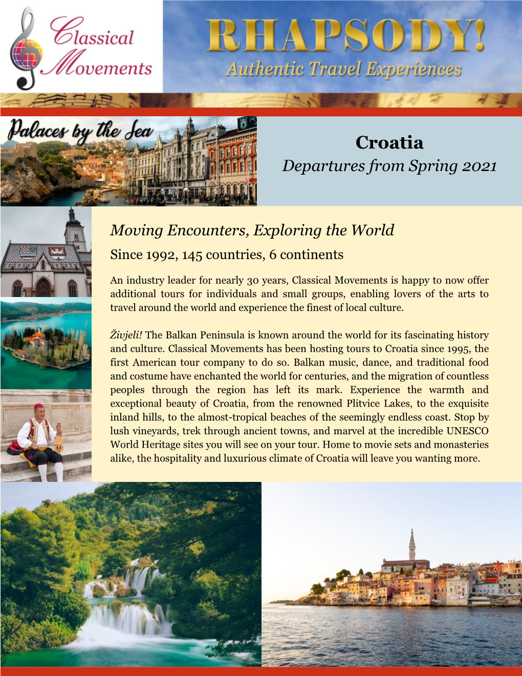 Croatia Departures from Spring 2021