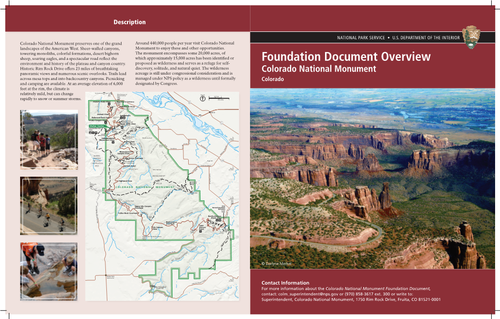 Foundation Document Overview Colorado National Monument