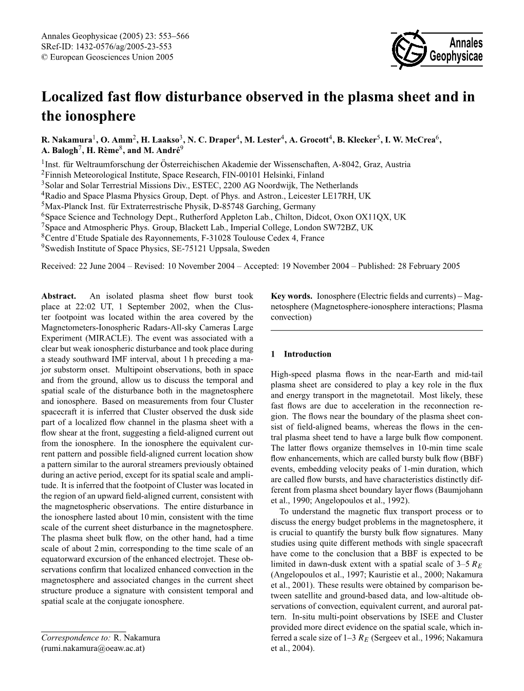 Localized Fast Flow Disturbance Observed in the Plasma Sheet And