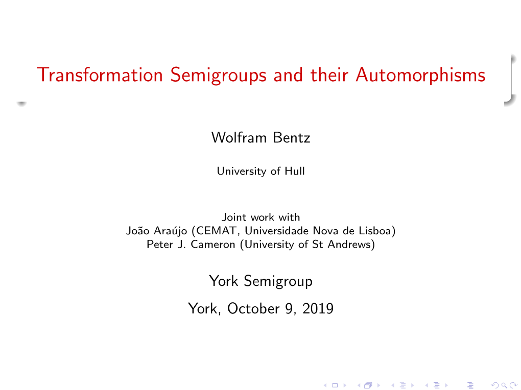 Transformation Semigroups and Their Automorphisms