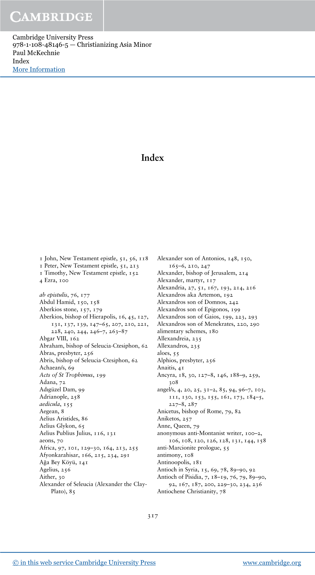 Christianizing Asia Minor Paul Mckechnie Index More Information