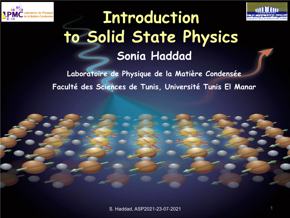 Introduction to Solid State Physics